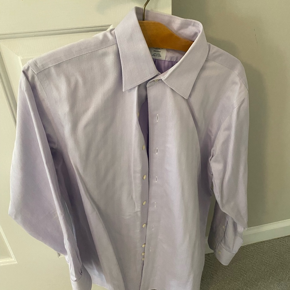Brooks Brothers Purple Dress Shirt Elegant Cotton Blend